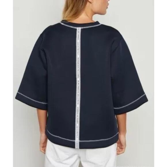 Adidas BR9366 Reversible Sweatshirt Futuristic Top In Navy & White Size Small - Picture 2 of 11